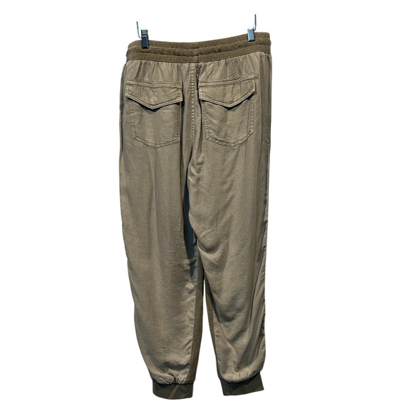 SPLENDID WOMENS LARGE DRAWSTRING LINEN BLEND LAKESIDE JOGGER KHAKI NEW - Picture 6 of 12